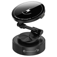 HKM-163539 Foldable Magnetic Wireless Charger with Strong Magnets for iPhone 15 and 16 - Slim Car Phone Holder