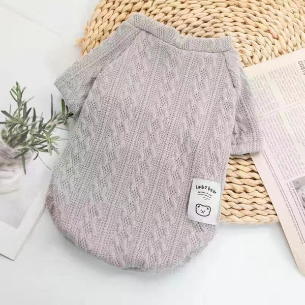 HKM-1636029 Warm Teddy Sweater for Pets, Non-Pilling Knitted Fabric, Available in Multiple Colors and Sizes