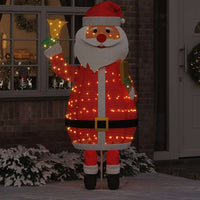 HKM-163603 Illuminated Santa Claus Decoration with 200 Warm White LEDs, 100 x 180 cm Fabric, Indoor/Outdoor Use