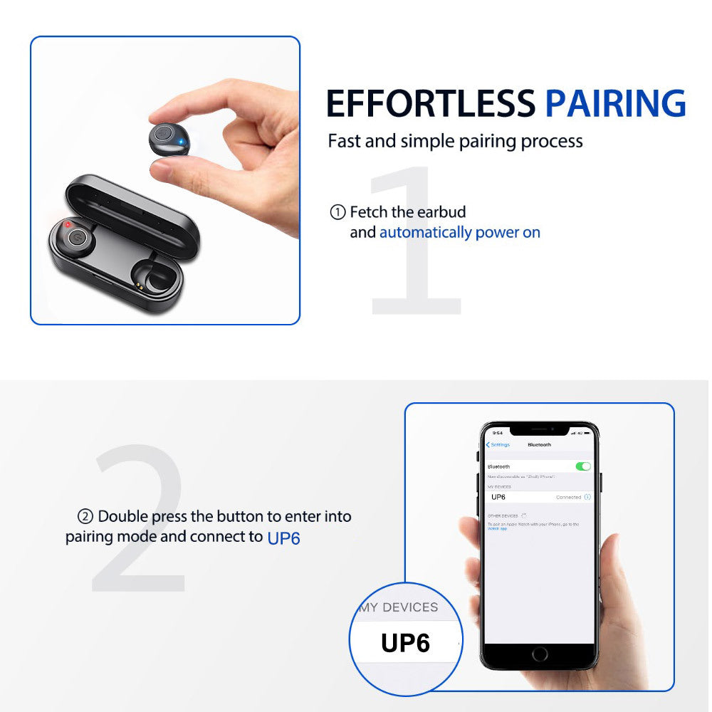 HKM-163667 Bluetooth Wireless Headset with Music Control and Hands-Free Calling