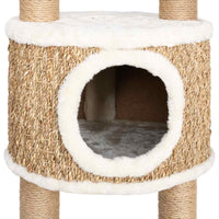 HKM-1636925 Multi-Level Cat Scratching Post with Seagrass and Plush Perches, 126 cm Height
