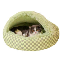 HKM-1637693 Cozy Plush Pet Warm Diamond Quilt Nest - Available in Gray, Green, Pink, 40cm, 50cm, 60cm