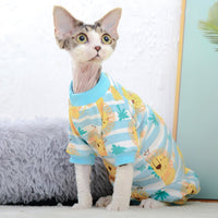 HKM-1637821 Cotton Bottoming Clothing for Hairless Cats - Air Conditioning Apparel in Lion, Pink Bear, and Tibetan Bear Designs