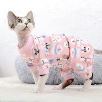 HKM-1637821 Cotton Bottoming Clothing for Hairless Cats - Air Conditioning Apparel in Lion, Pink Bear, and Tibetan Bear Designs