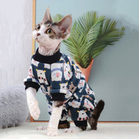 HKM-1637821 Cotton Bottoming Clothing for Hairless Cats - Air Conditioning Apparel in Lion, Pink Bear, and Tibetan Bear Designs