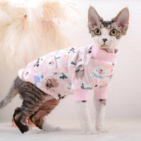 HKM-1637821 Cotton Bottoming Clothing for Hairless Cats - Air Conditioning Apparel in Lion, Pink Bear, and Tibetan Bear Designs
