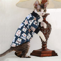 HKM-1637821 Cotton Bottoming Clothing for Hairless Cats - Air Conditioning Apparel in Lion, Pink Bear, and Tibetan Bear Designs