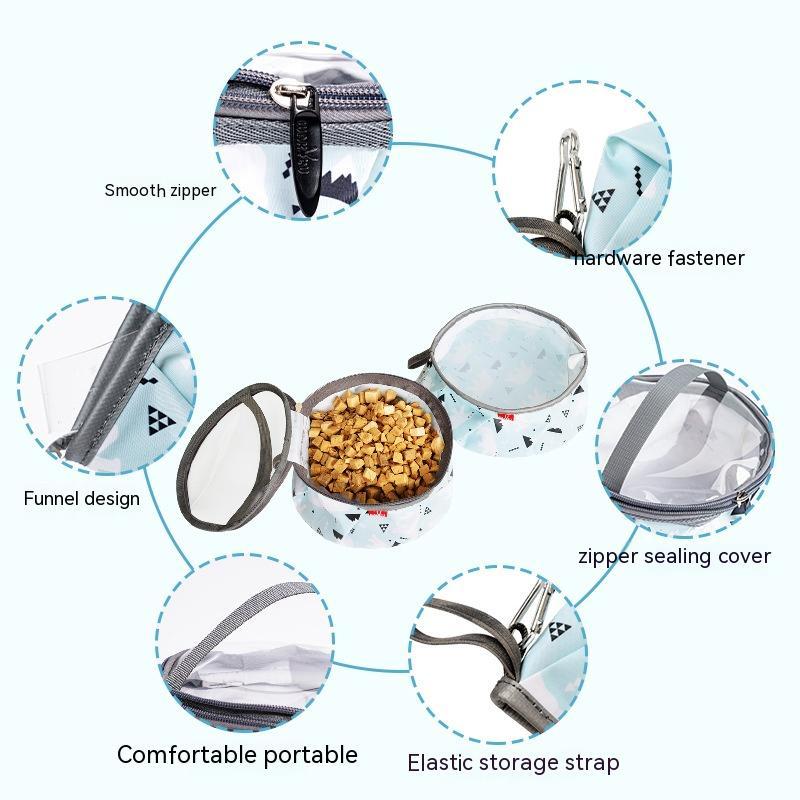 HKM-1639613 Portable Dog Pet Bowl with Waterproof Design and Elastic Storage Belt