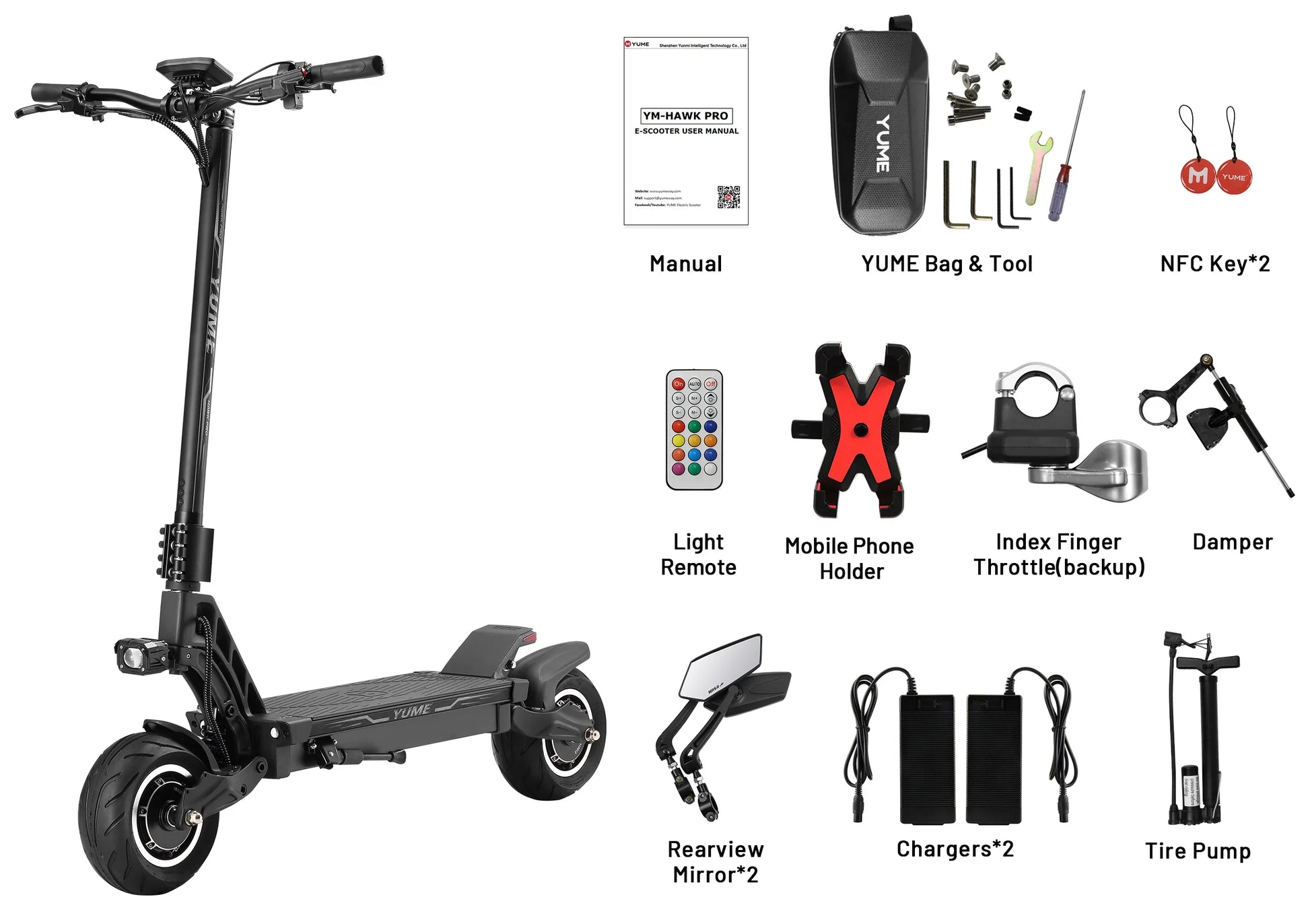 HKM-163987 Foldable Electric Mobility Scooter with 250W Motor, 96 km Range, App Control, and Hydraulic Suspension