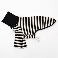 HKM-1639997 High Collar Striped Red and Black Cotton Stretch Dog Outfit for All Seasons