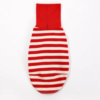 HKM-1639997 High Collar Striped Red and Black Cotton Stretch Dog Outfit for All Seasons
