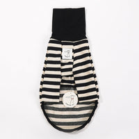 HKM-1639997 High Collar Striped Red and Black Cotton Stretch Dog Outfit for All Seasons