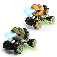 HKM-164051 Dinosaur Stunt RC Car 1/18 Scale Remote Control Toy for Kids with Spray Feature