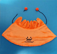 HKM-1641021 Halloween Pumpkin Double-Sided Cape & Hat Set for Dogs and Cats, Orange-Black Cloak, One Size Suitable for Small Pets