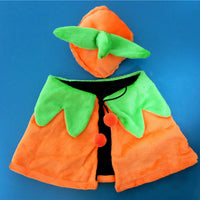 HKM-1641021 Halloween Pumpkin Double-Sided Cape & Hat Set for Dogs and Cats, Orange-Black Cloak, One Size Suitable for Small Pets