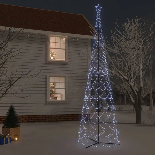 HKM-164243 Cold White LED Cone Tree 8 ft Tall, 3000 Lights for Festive Holiday Decorations