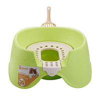 HKM-164307 Spillproof Semi-Enclosed Oversize Cat Litter Pan for Stress-Free Clean-Up