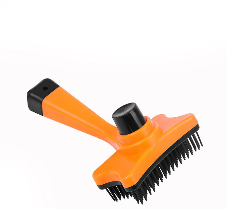 HKM-1644989 Automatic Pet Hair Removal Comb - Plastic Tool for Efficient Grooming and De-Shedding, 12.5 cm Height, 8 cm Width, 2 cm Needle Length, 9 cm Handle Length