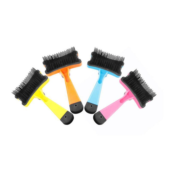 HKM-1644989 Automatic Pet Hair Removal Comb - Plastic Tool for Efficient Grooming and De-Shedding, 12.5 cm Height, 8 cm Width, 2 cm Needle Length, 9 cm Handle Length