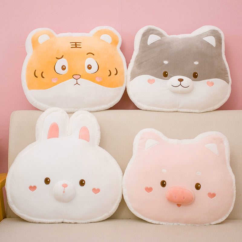HKM-164691 Cute Animal Plush Doll Pillow - Super Soft Short Plush - 40cm Tiger, Husky, Pig, Rabbit Options