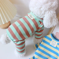 HKM-1647549 Thin Cotton Four-Legged Pet Clothes for Spring and Summer in Stripes