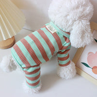 HKM-1647549 Thin Cotton Four-Legged Pet Clothes for Spring and Summer in Stripes