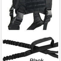 HKM-1648445 Tactical Dog Vest for Large Breeds, Waterproof K9 Chest Strap in Black and Military Colors