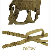 HKM-1648445 Tactical Dog Vest for Large Breeds, Waterproof K9 Chest Strap in Black and Military Colors