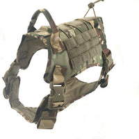 HKM-1648445 Tactical Dog Vest for Large Breeds, Waterproof K9 Chest Strap in Black and Military Colors