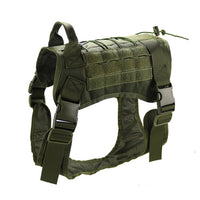 HKM-1648445 Tactical Dog Vest for Large Breeds, Waterproof K9 Chest Strap in Black and Military Colors