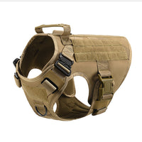 HKM-1648445 Tactical Dog Vest for Large Breeds, Waterproof K9 Chest Strap in Black and Military Colors