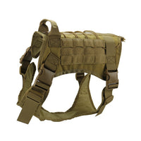 HKM-1648445 Tactical Dog Vest for Large Breeds, Waterproof K9 Chest Strap in Black and Military Colors