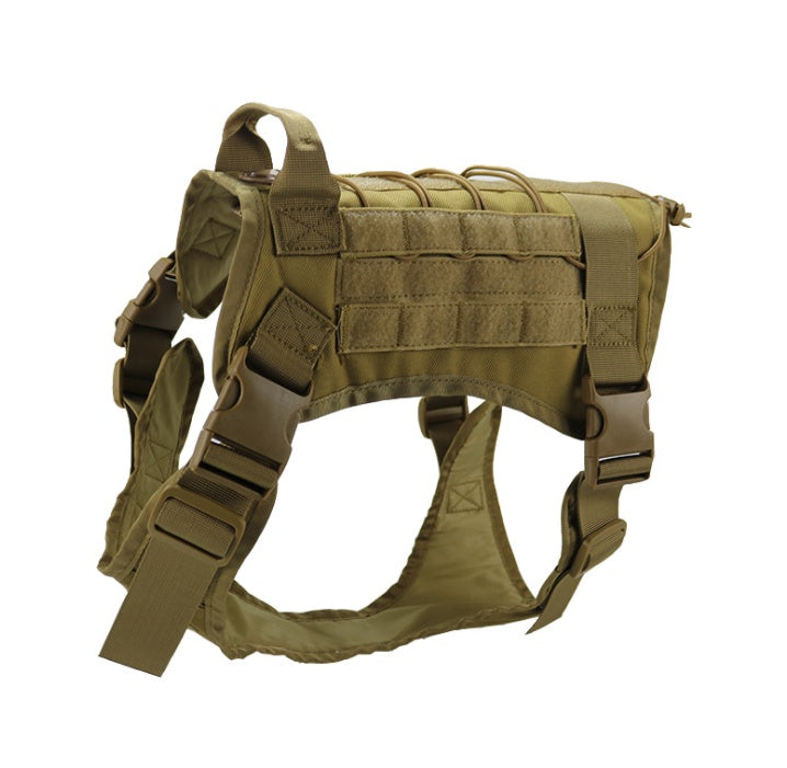 HKM-1648445 Tactical Dog Vest for Large Breeds, Waterproof K9 Chest Strap in Black and Military Colors