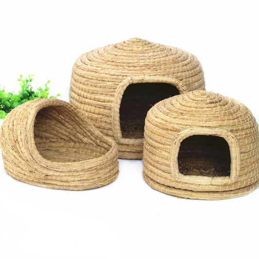 HKM-1649341 Cozy Iron Wire Straw Pet Grass Nest for Comfortable Living
