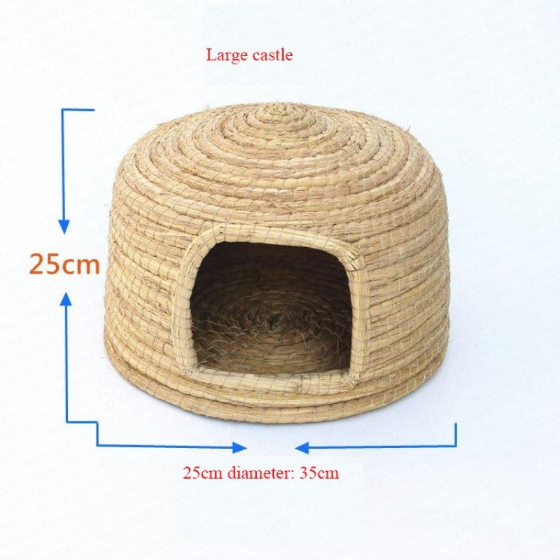 HKM-1649341 Cozy Iron Wire Straw Pet Grass Nest for Comfortable Living