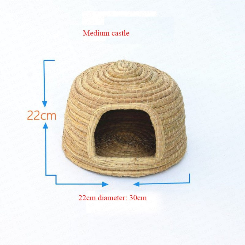 HKM-1649341 Cozy Iron Wire Straw Pet Grass Nest for Comfortable Living
