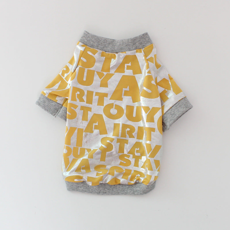 HKM-1649725 Dog Tide Spring Summer T-shirt for Pets ¨C Polyester, Rose Red & Yellow, Sizes S-XL