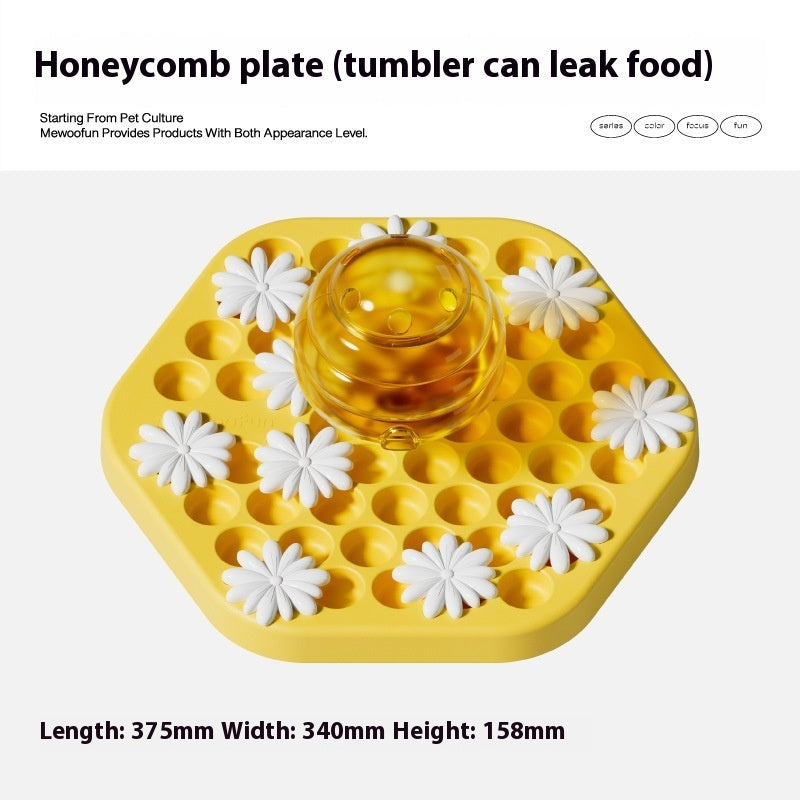 HKM-1649981 Interactive Slow Feeder Dog Puzzle Toy - Honeycomb Design for Engaging Mealtime Fun