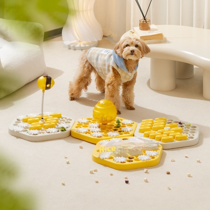 HKM-1649981 Interactive Slow Feeder Dog Puzzle Toy - Honeycomb Design for Engaging Mealtime Fun