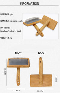 HKM-1650749 Bamboo Airbag Comb for Effortless Floating Hair Removal - 15.2 x 11.8 cm