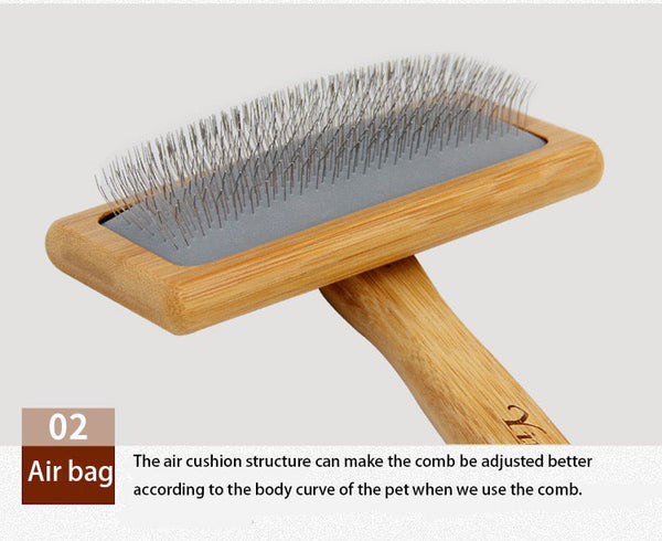 HKM-1650749 Bamboo Airbag Comb for Effortless Floating Hair Removal - 15.2 x 11.8 cm