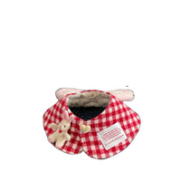 HKM-1651133 Plaid Cotton Polyester Cape Cloak for Dogs and Cats - Universal Pet Scarf with Saliva Towel Feature