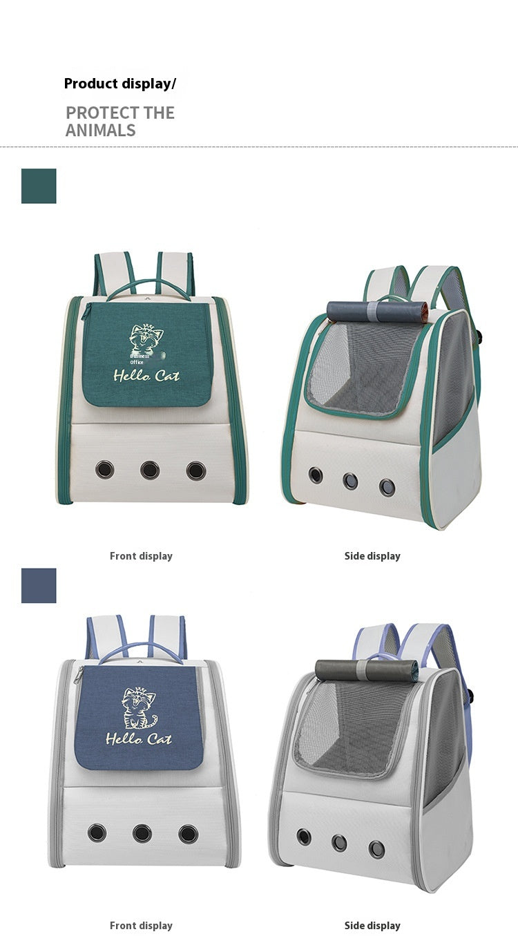 HKM-1651389 Foldable Breathable Cat Backpack for Pets Up to 13kg - Solid Color Options Available