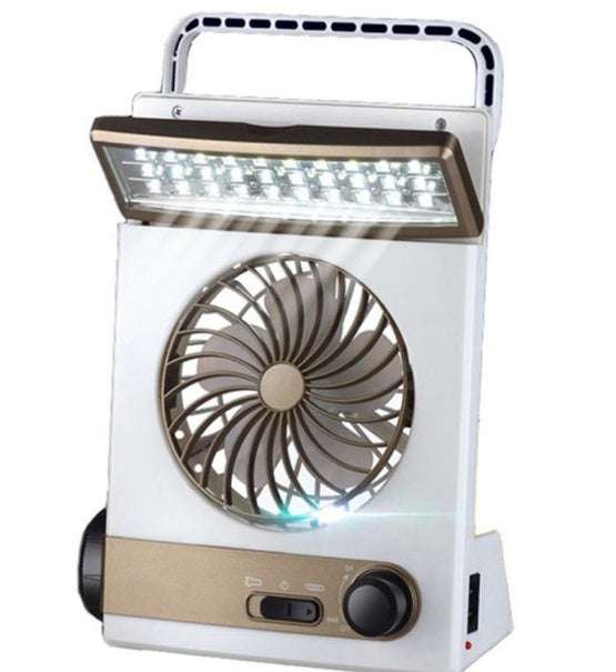 HKM-165139 Solar Charging Multi-Function Camping Light with Fan and Flashlight Features
