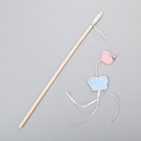 HKM-1652413 Funny Cat Stick with Flexible Elastic Rope and Bird Bell - Lightweight Wooden Toy for Playtime Fun