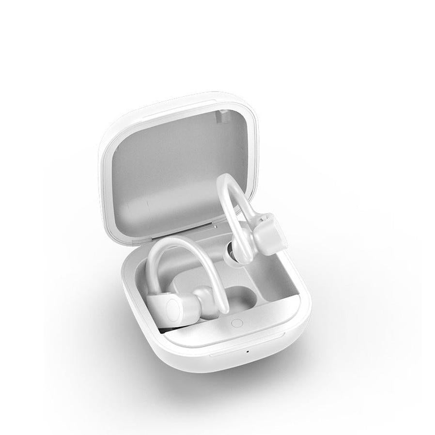 HKM-165267 Wireless Bluetooth TWS Headset with Power Display, Voice Control, and Multi-Point Connection - Stereo Earbuds, Black or White