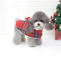 HKM-1653309 Cozy Christmas Red Knitted Turtleneck Dog Sweater with Cape and Hat