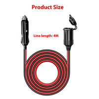 HKM-165331 4M USB Power Extension Cable for Car Cigarette Lighter with 10A Max Current