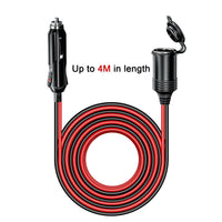 HKM-165331 4M USB Power Extension Cable for Car Cigarette Lighter with 10A Max Current