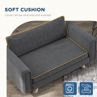 HKM-1653565 Cozy Raised Dog Sofa with Removable Cushion and Stable Wood Legs